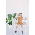 Henley Shorty Romper in Soft Organic Cotton